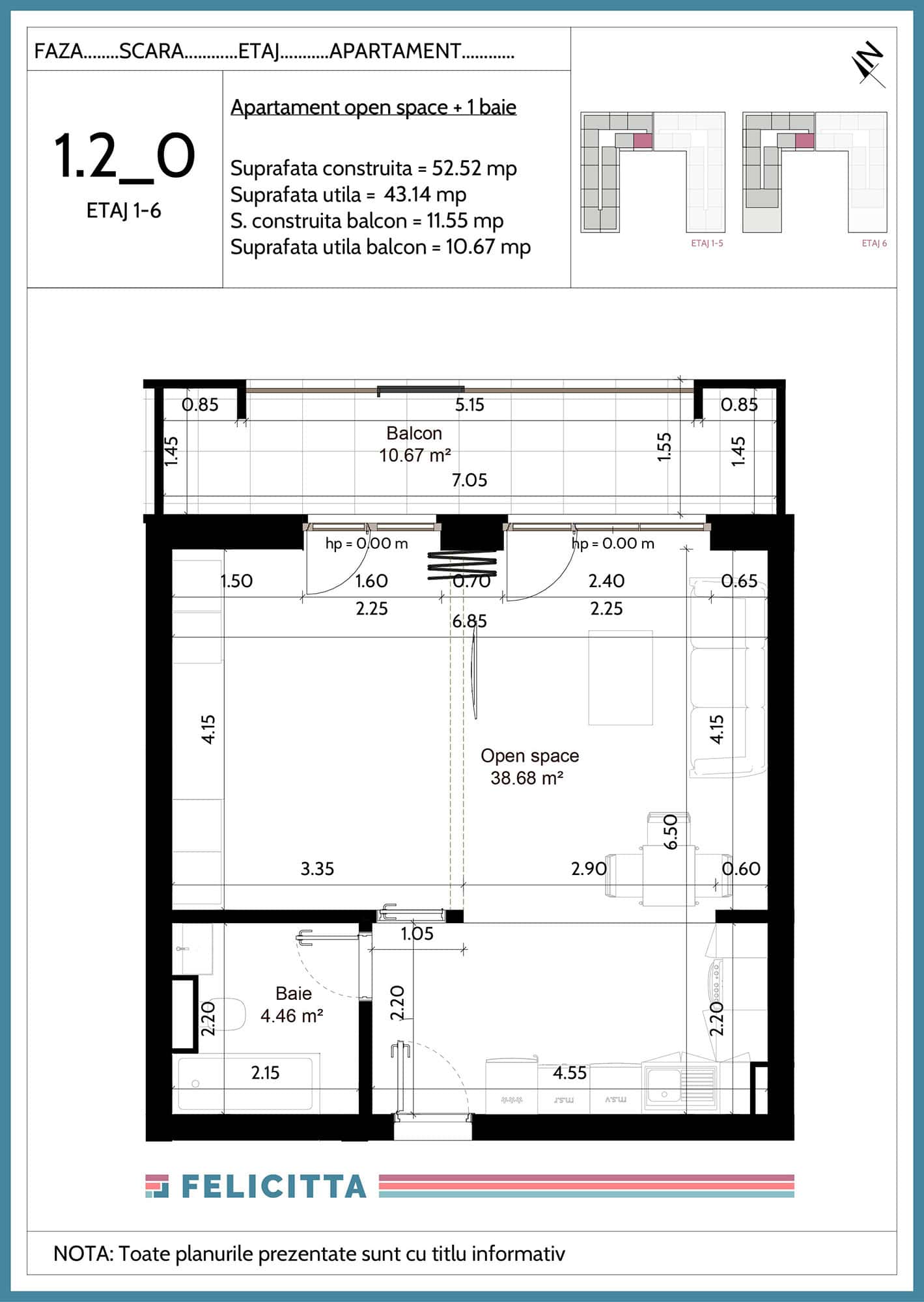 1.2_0-Apartament open space + 1 baie-