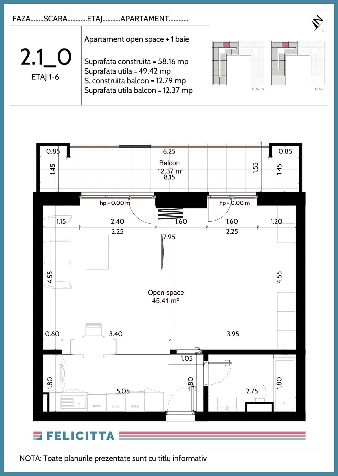 2.1_0-Apartament open space + 1 baie