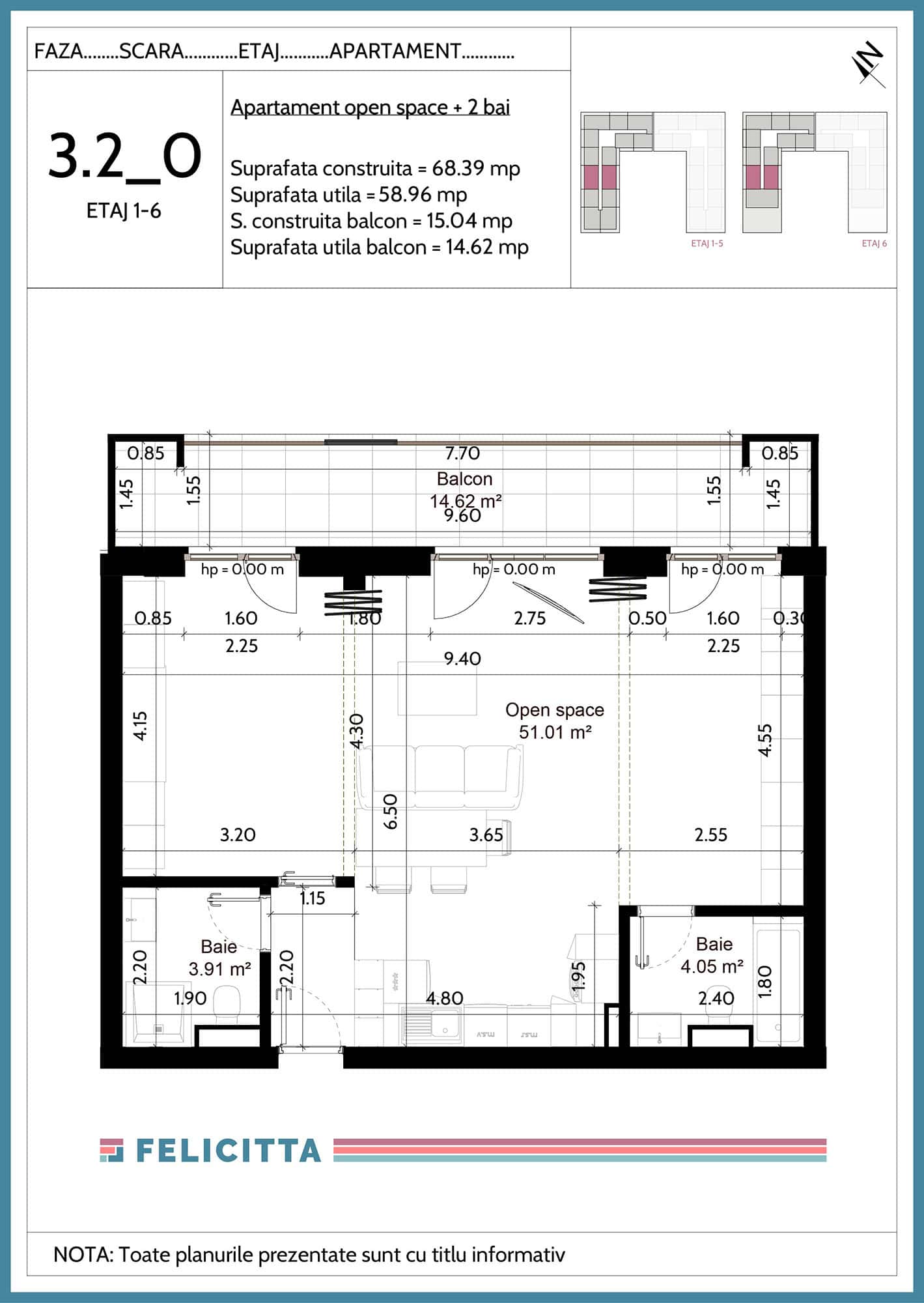 3.2_0-Apartament open space + 2 bai-