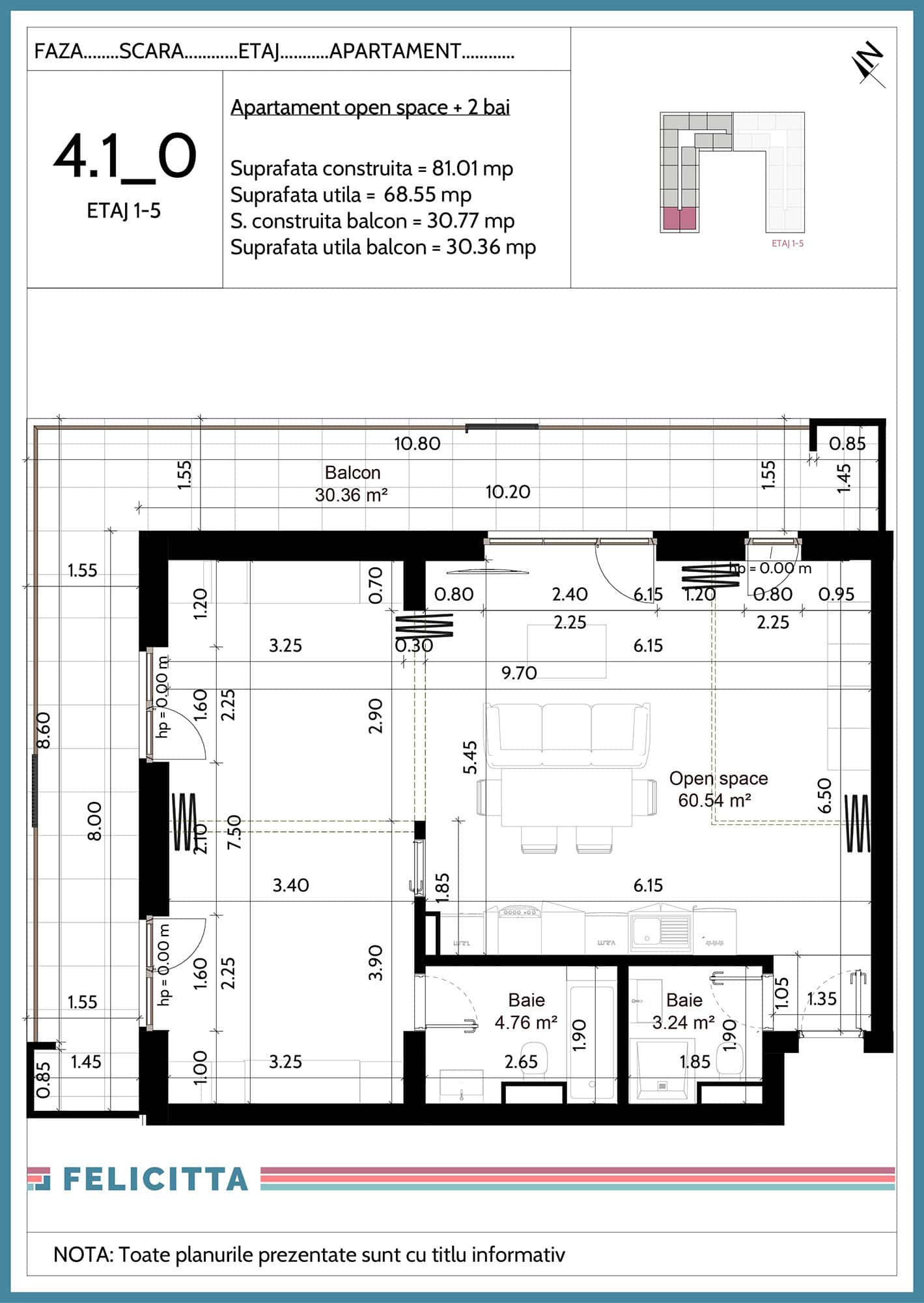 4.1_0-Apartament open space + 2 bai-